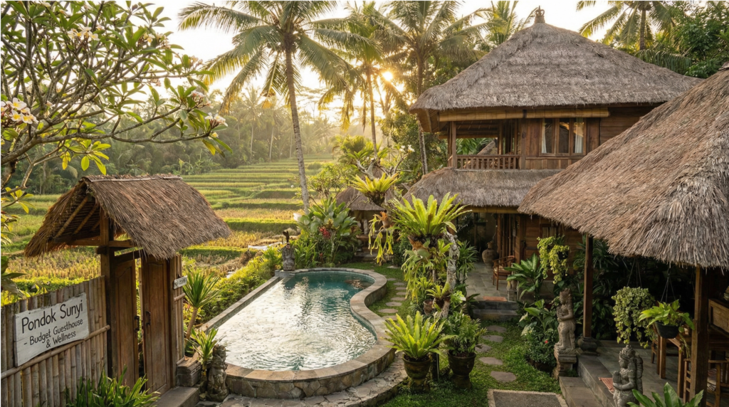 Ubud rice terraces accommodation